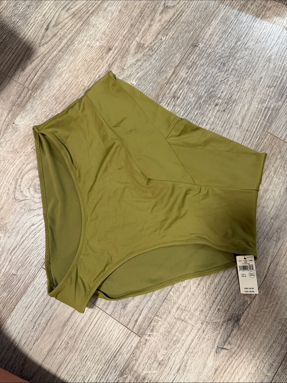 Aerie cross over High-Waist Olive Green swim